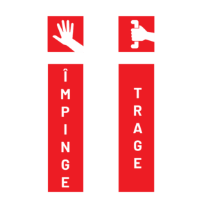 Set Stickere dreptunghiulare ”Trage – Împinge”