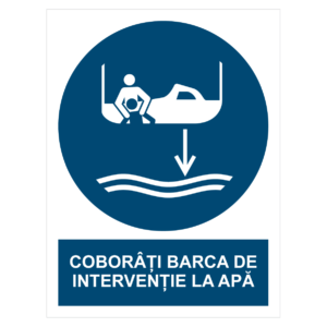 Sticker Coborâți barca de intervenție la apă