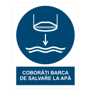 Sticker Coborâți barca de salvare la apă