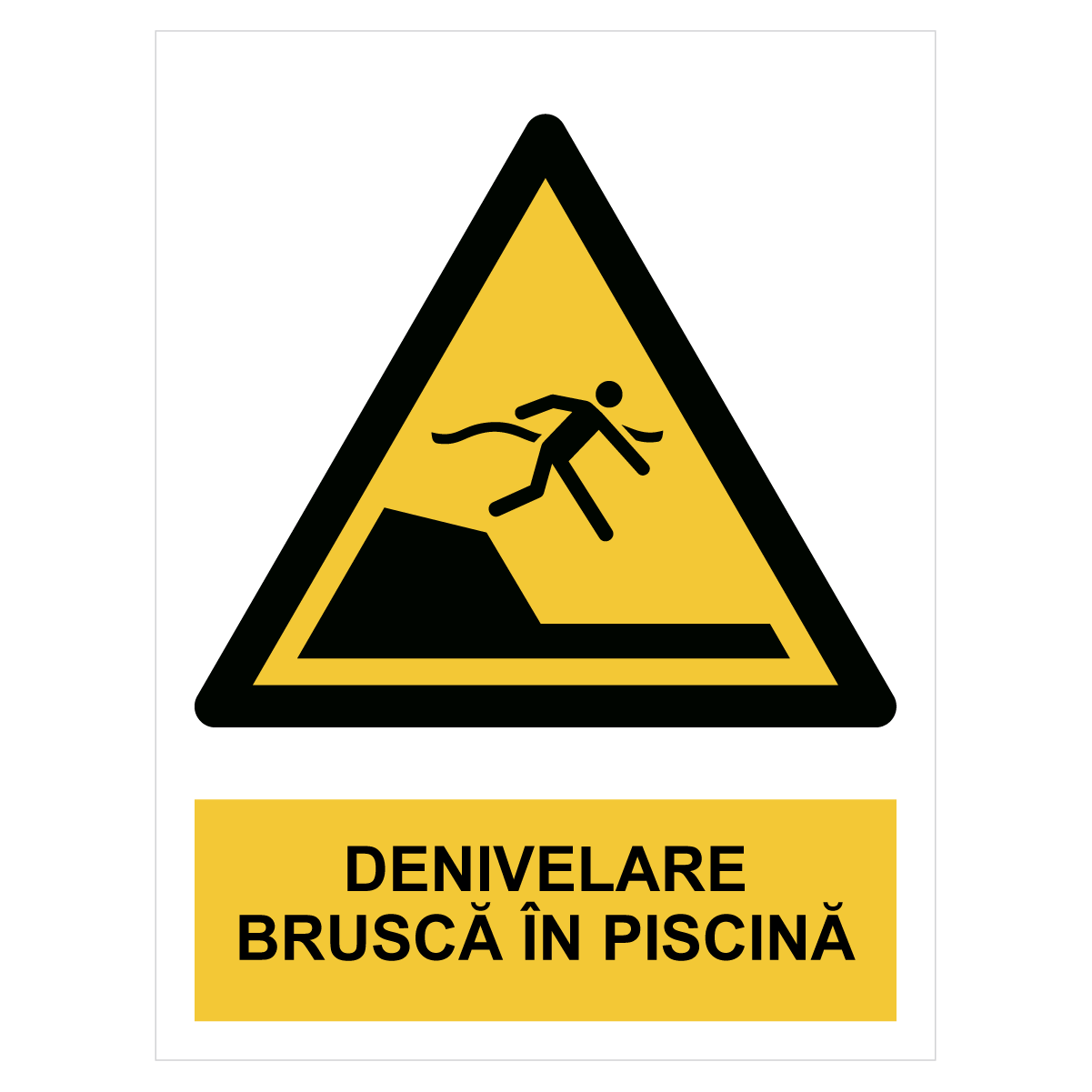 Sticker Denivelare bruscă în piscină