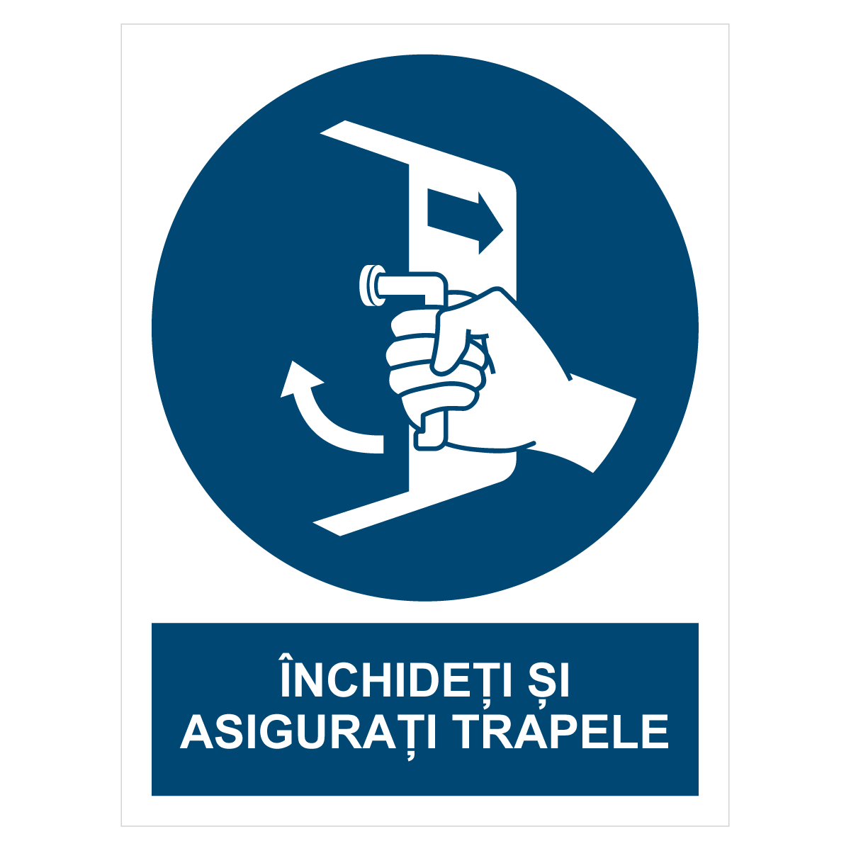 Sticker Închideți și asigurați trapele