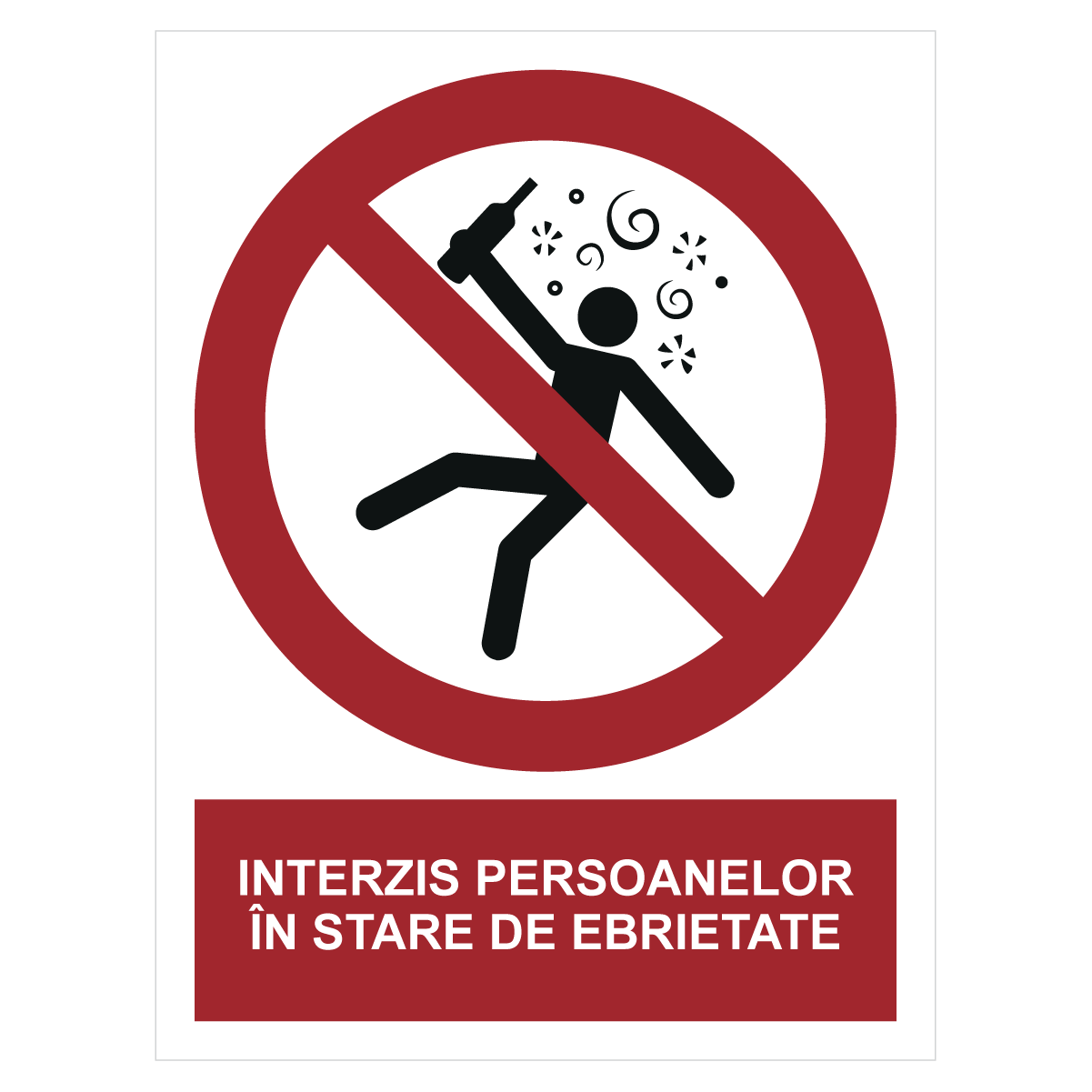 Sticker Interzis persoanelor în stare de ebrietate