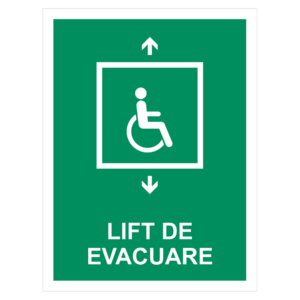 Sticker Lift de evacuare pentru persoane cu dizabilități