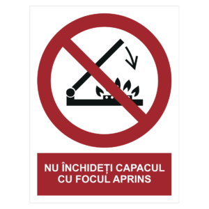 Sticker Nu închideți capacul cu arzătoarele aprinse