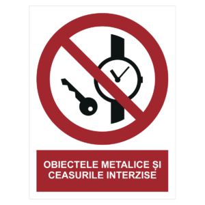 Sticker Obiectele metalice și ceasurile interzise