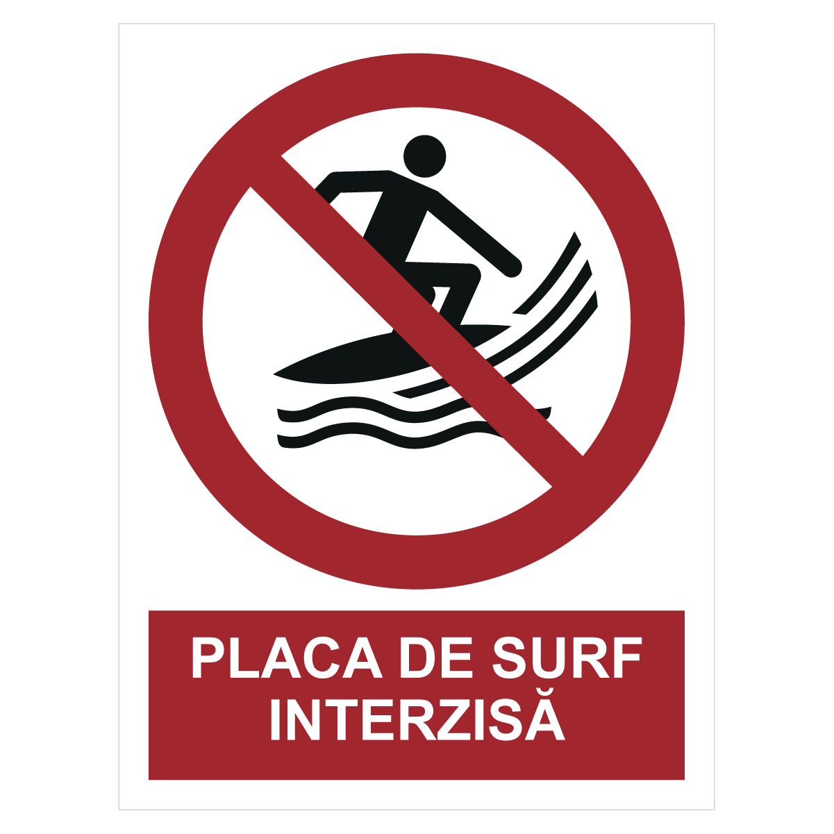 Sticker Placa de surf interzisă