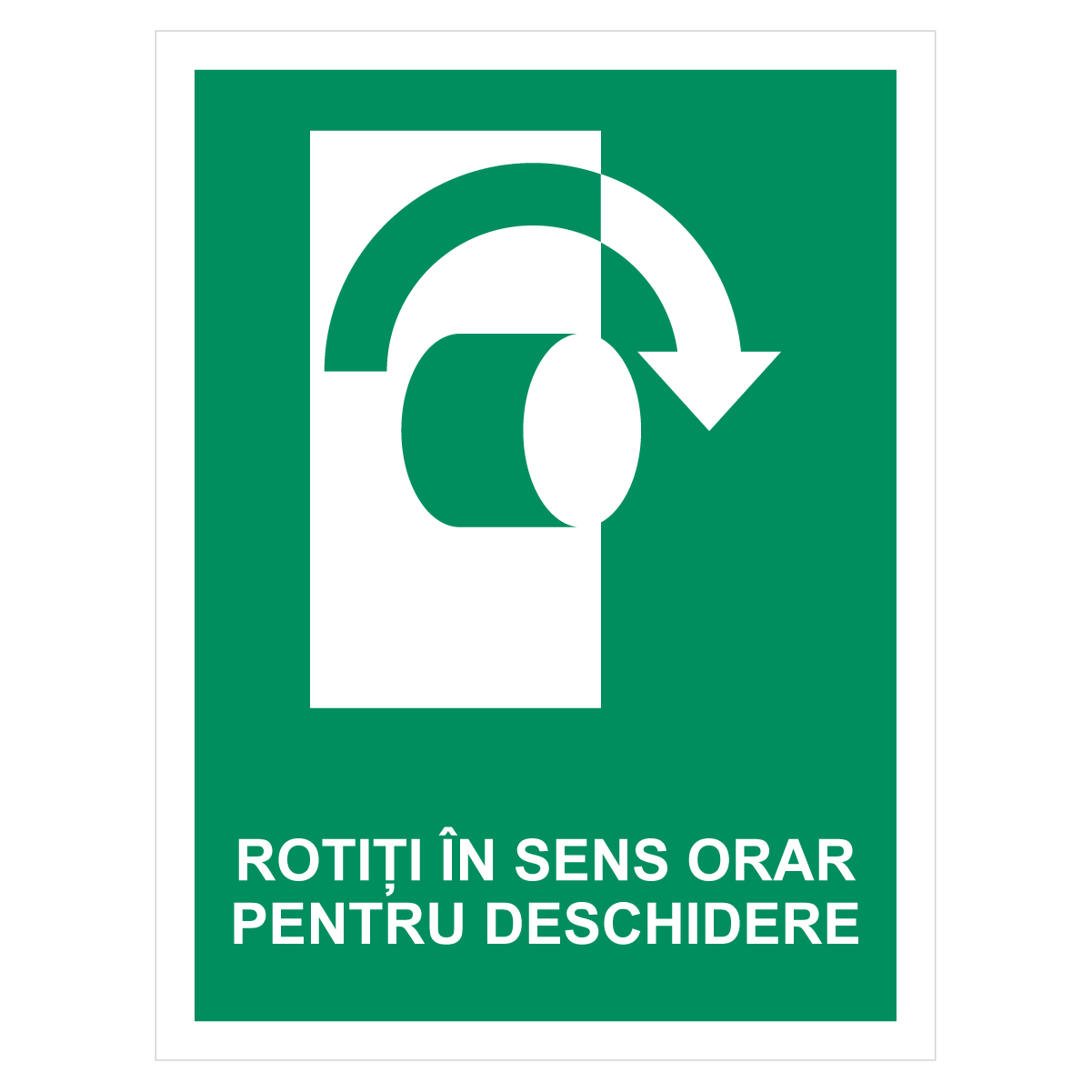 Sticker Rotiți în sens orar pentru deschidere