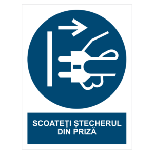 Sticker Scoateți ștecherul din priză