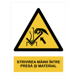 Sticker Strivirea mâinii între presă și material