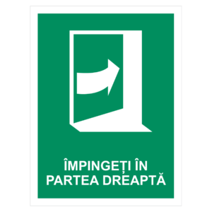 Sticker Ușa se deschide prin împingere în partea dreaptă