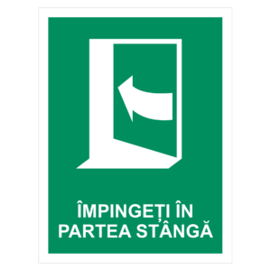 Sticker Ușa se deschide prin împingere în partea stângă