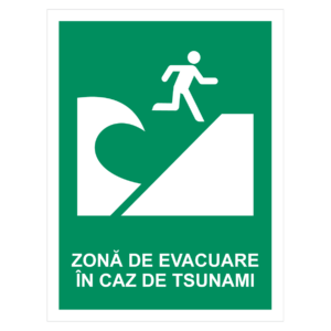 Sticker Zonă de evacuare în caz de tsunami