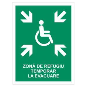 Sticker Zonă de refugiu temporar la evacuare